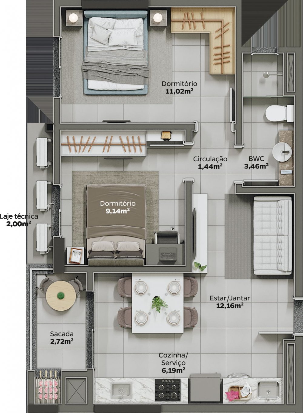 Apartamento, 2 quartos, 58 m² - Foto 17