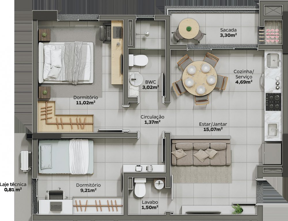 Apartamento, 2 quartos, 58 m² - Foto 13