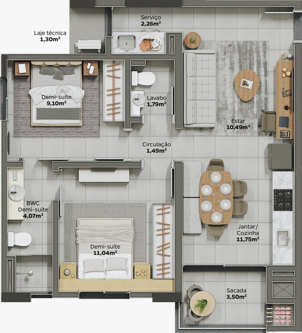 Apartamento, 2 quartos, 58 m² - Foto 18